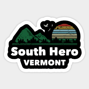 Mountain Sunset Flying Birds Outdoor South Hero Vermont Sticker